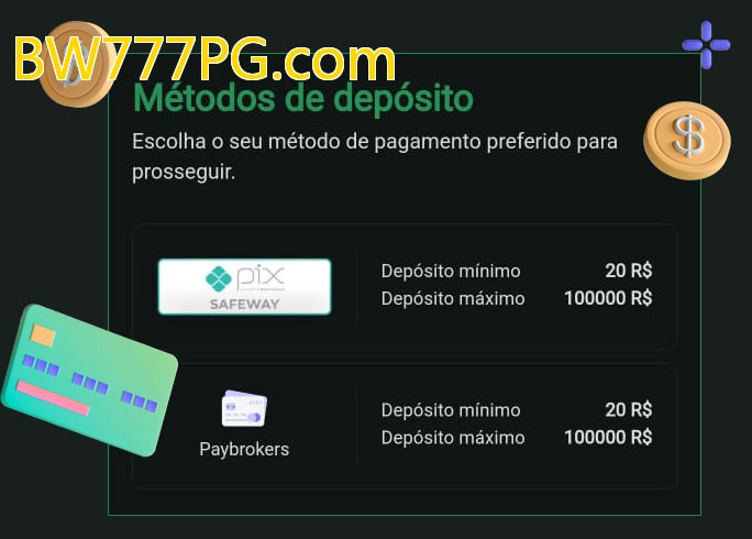 O cassino BW777PG.combet oferece uma grande variedade de métodos de pagamento